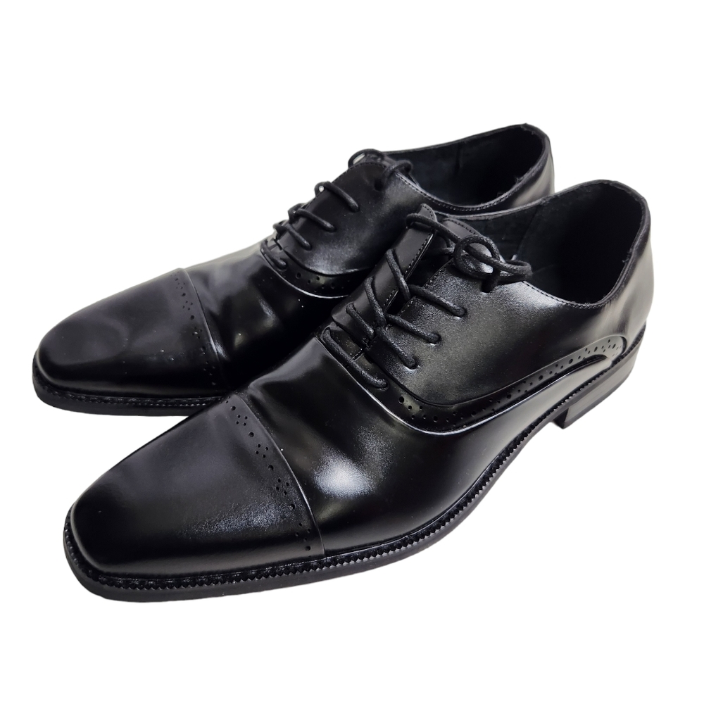 Stacy Adams Mens Bancroft Oxford Black Dress Shoes Size 9.5 